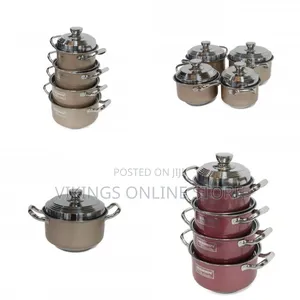 Stainless Steel 8PCS Cookware Saucepan Set- Cream