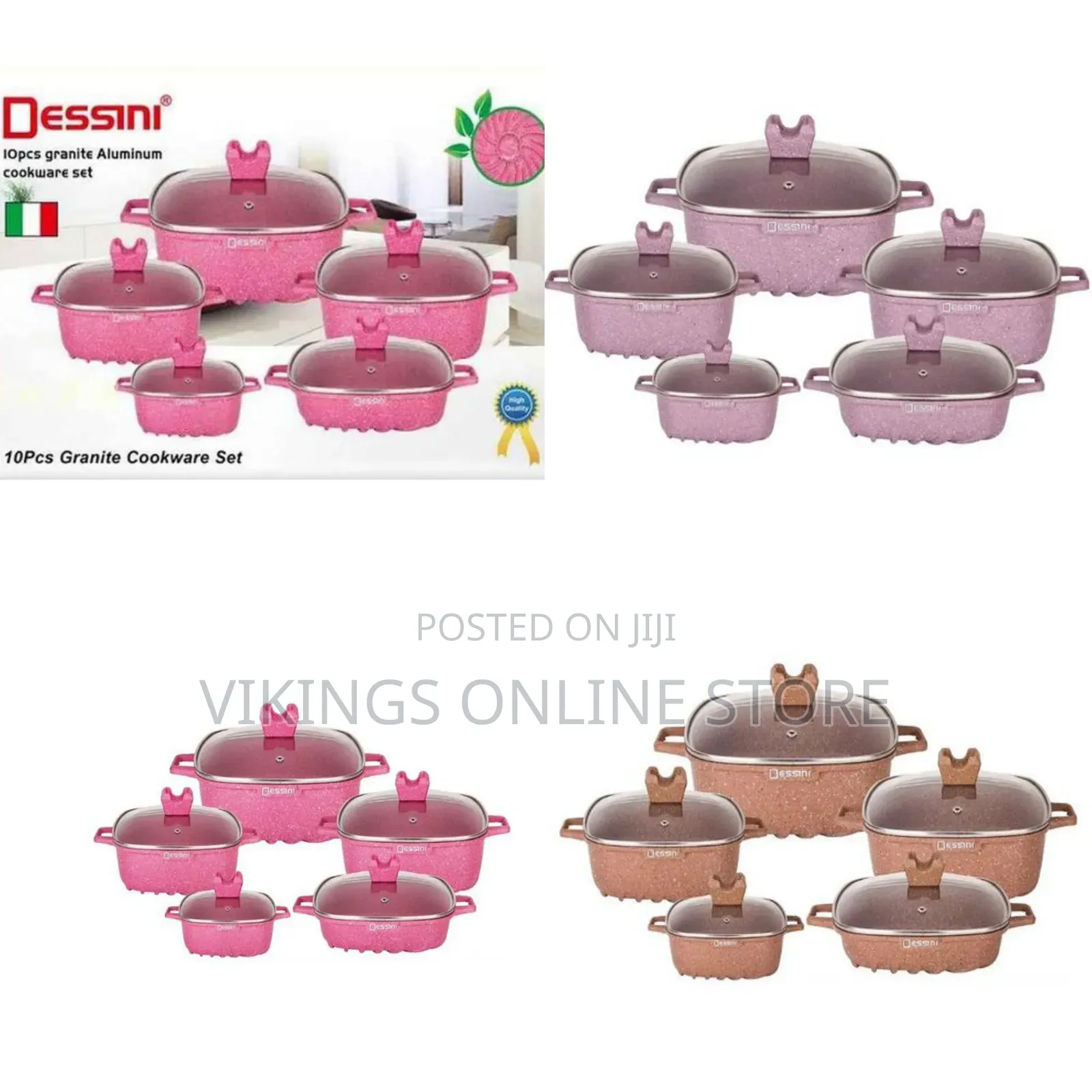 Dissini Regina 10 Pieces Square Granite Non-Stick Serving Dishes