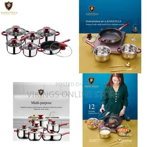 Kaisa Villa 12 Pieces Heavy Stainless Steel Saucepans Cookware Pots