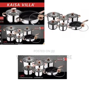 Kaisa Villa 12 Pieces Flash Heavy Stainless Steel Saucepans