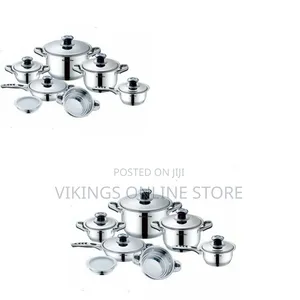 Royality Line 16 Piece Stainless Steel Saucepans Cookware Pots, Silver