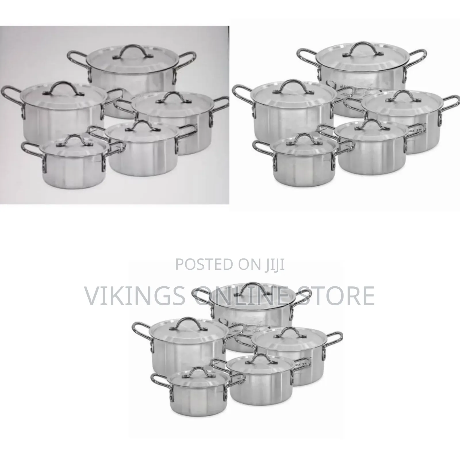 10 Pieces Stainless Steel Saucepans Cookware Pots Pans- Silver