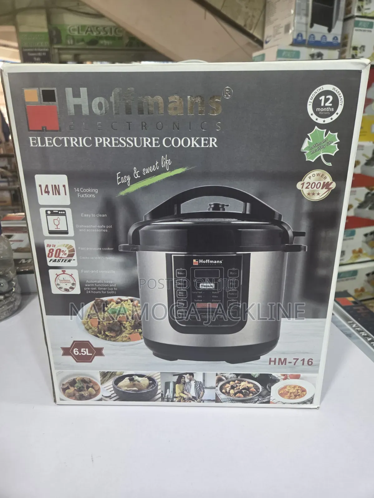 Hoffmans Electric Pressure Cooker 6.5L