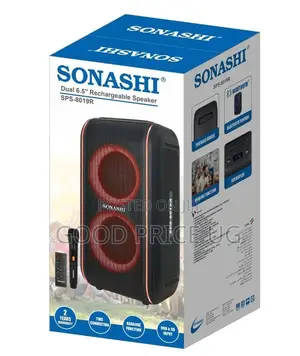 Sonashi SPS-8019Rdual 6.5-Inch Rechargeable Portable Party Speaker