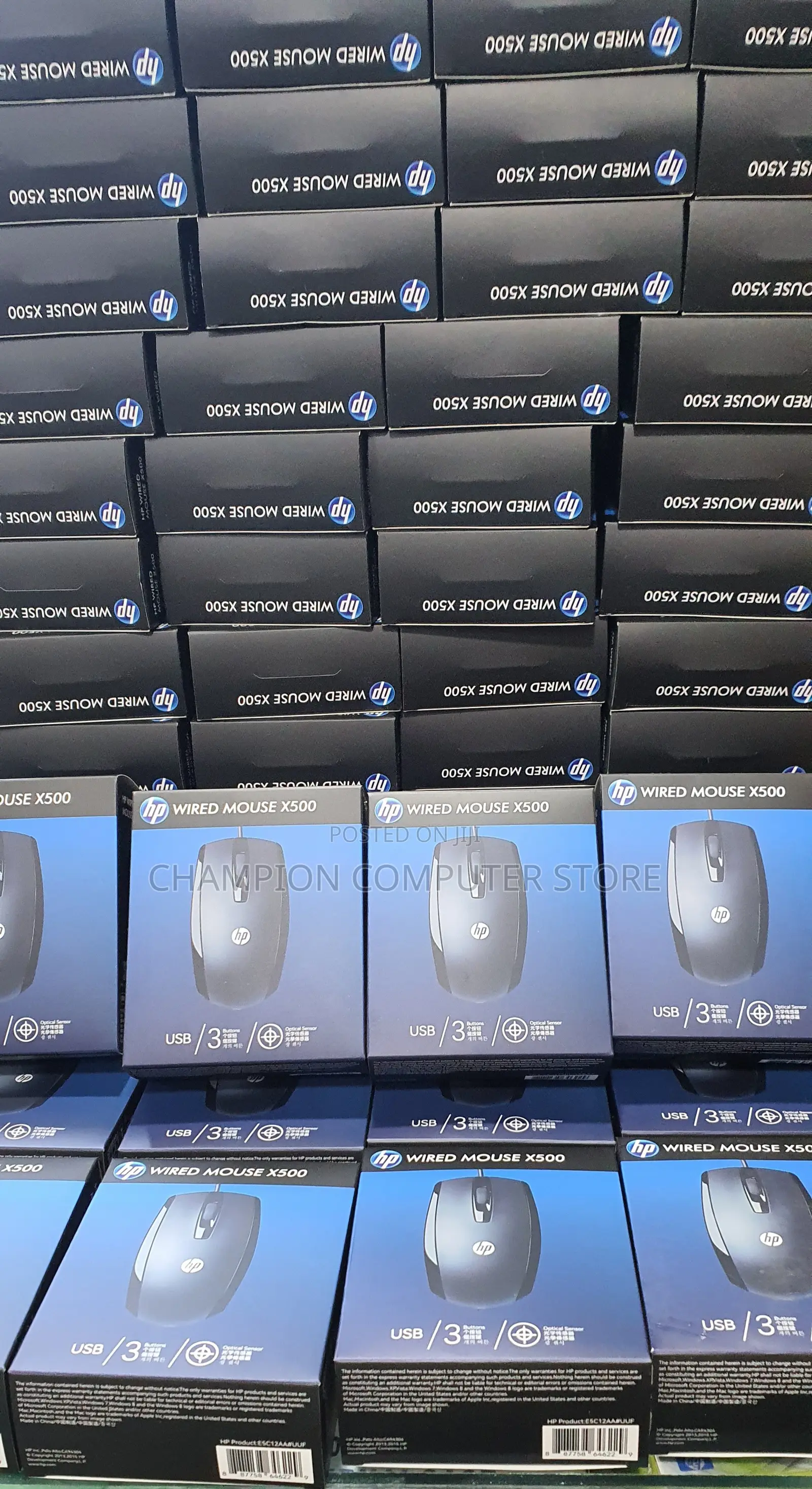 HP X500 Wired Optical USB Mouse