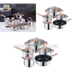 8 PC Stainless Steel Saucepans Cookware Pots With Kettle and Frying