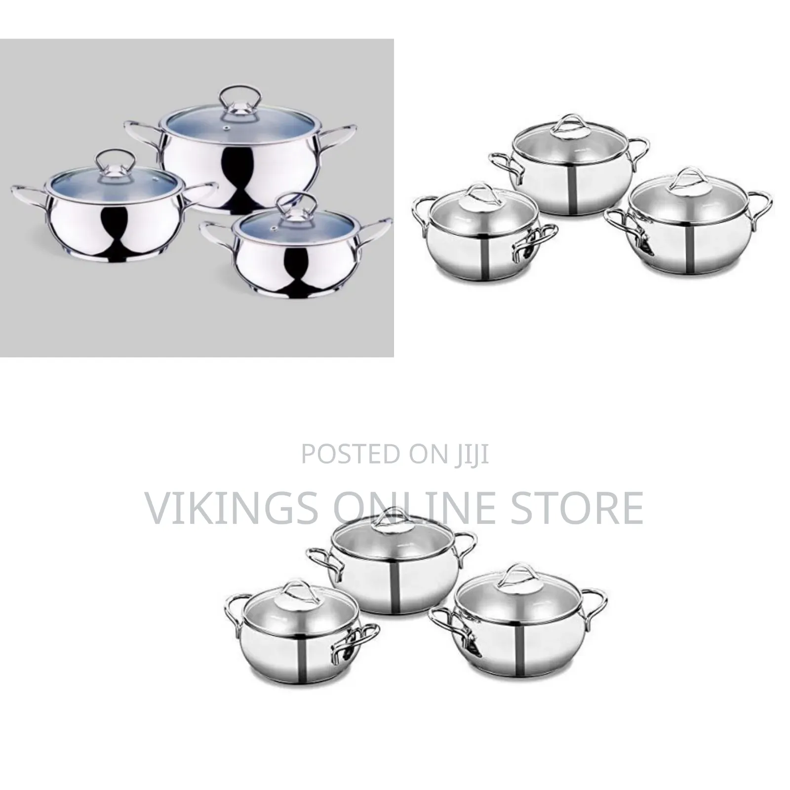6 Piece Stainless Steel Saucepans Cookware Pots, Silver