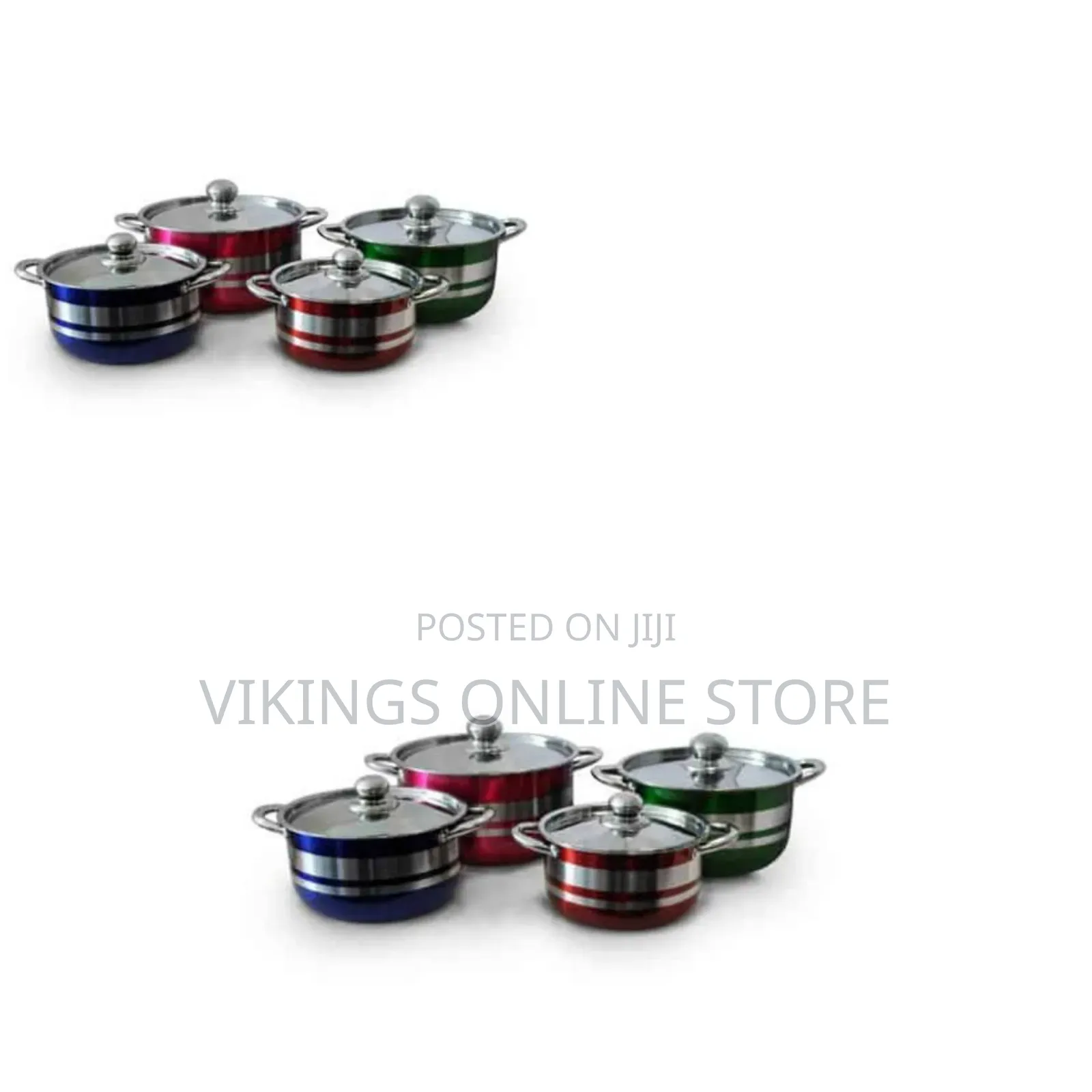 8 Piece Stainless Steel Saucepans Cookware Pots, Multi-Colours
