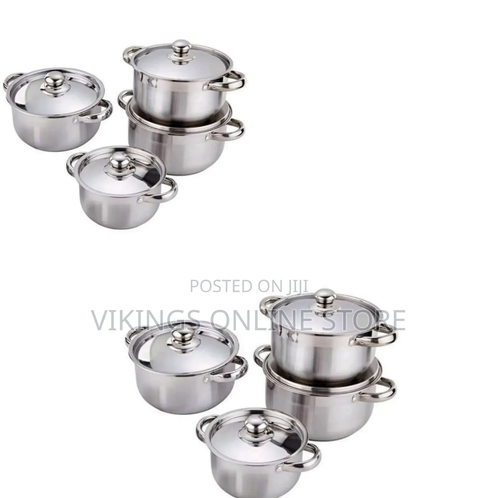 8 Piece Stainless Steel Saucepans Cookware Pots, Silver