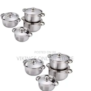 8 Piece Stainless Steel Saucepans Cookware Pots, Silver