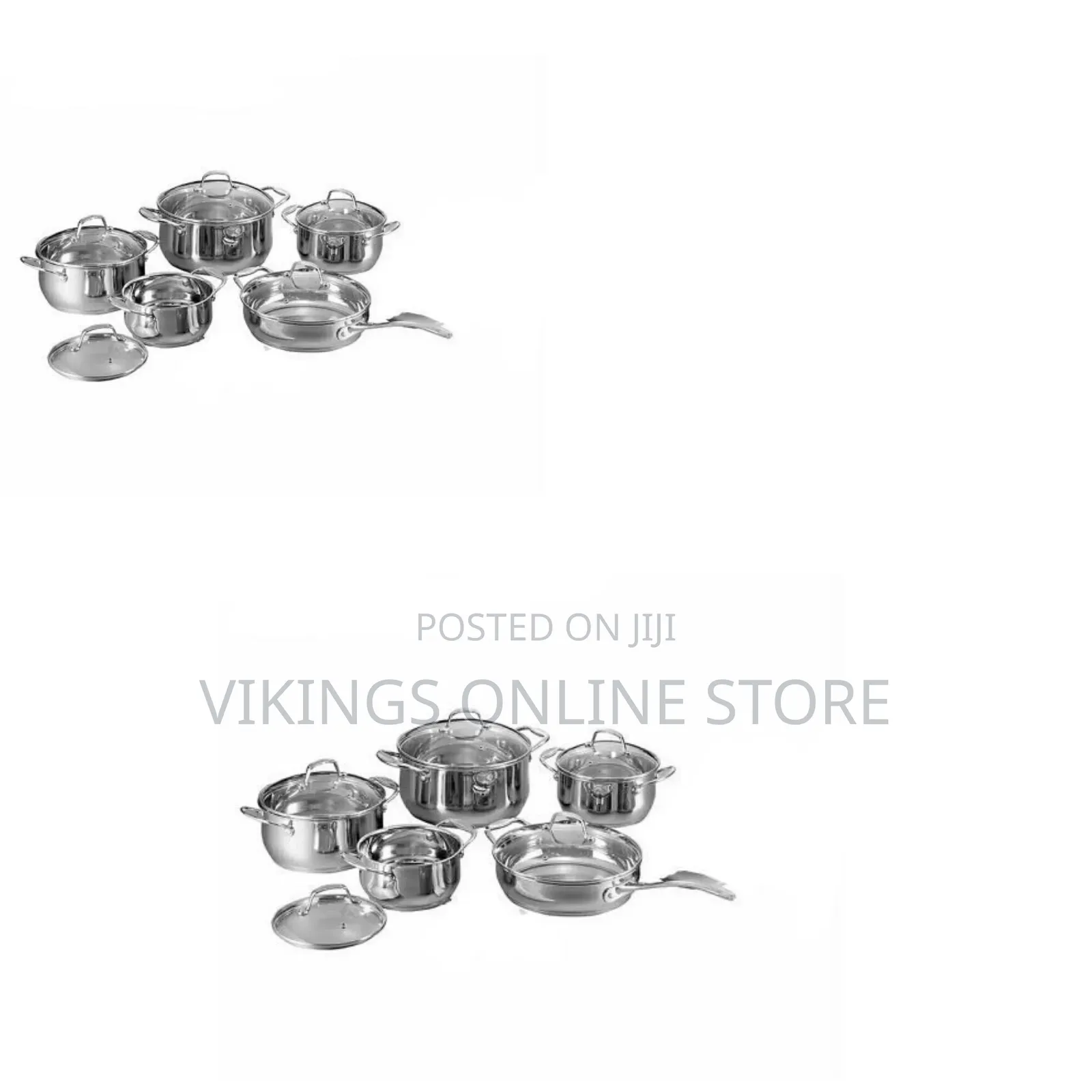 9 Piece Stainless Steel Saucepans Cookware Pots, Silver