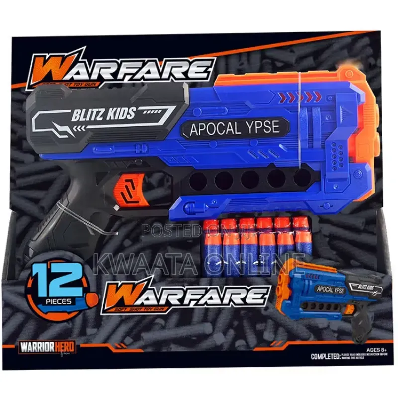 Kids' Foam Dart Shooting Toy Gun With 12 Darts Soft Bullets