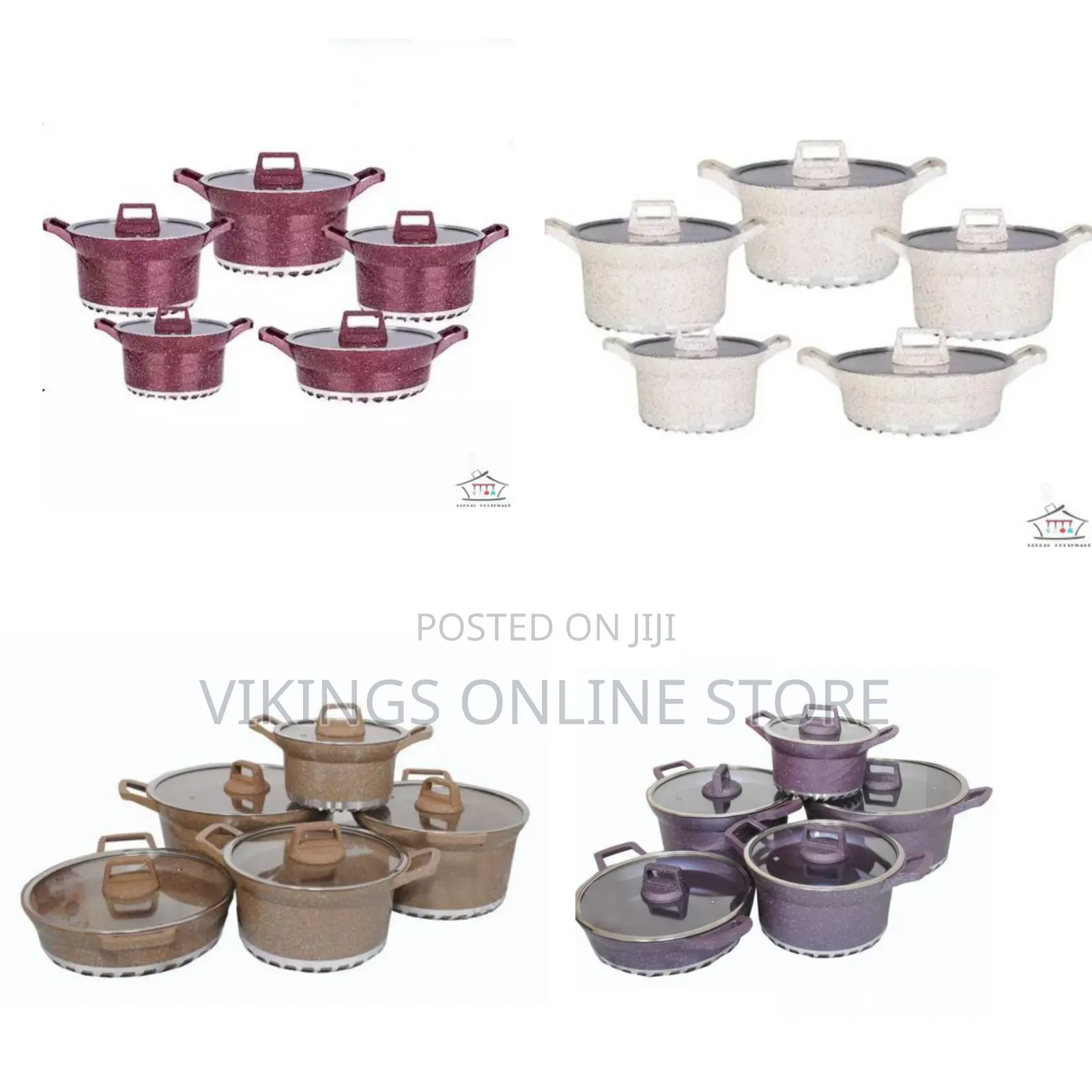 10 Pieces Granite Non-Stick Serving Dishes Saucepans Cookware