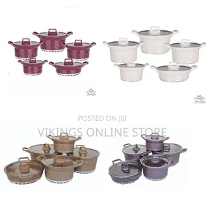 10 Pieces Granite Non-Stick Serving Dishes Saucepans Cookware