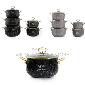 Life Smile 10 Pieces of Granite Non-Stick Enamel Serving/Saucepan