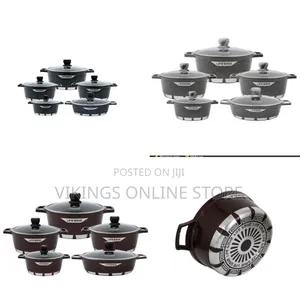Life Smile 10PC Granite Coated Non-Stick Serving Dishes Saucepans