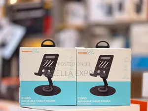Porodo Blue Clipo Rotatable Tablet Holder / Phone Holder With Non-Slip