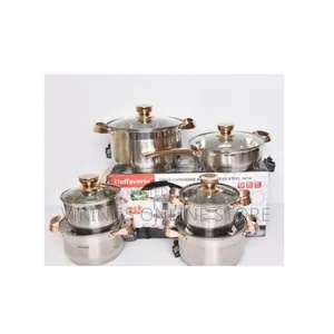 12 Piece of Stainless Steel Pots and Frying Pan Saucepans Cookware