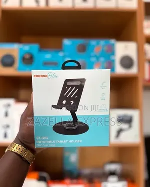Porodo Blue Clipo Rotatable Tablet Holder / Phone Holder With Non-Slip