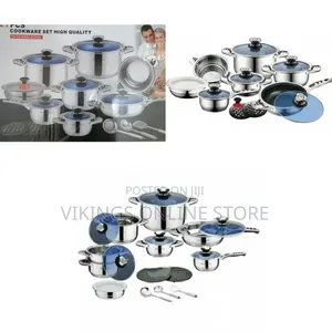 21 Pieces of Heavy Stainless Steel Saucepans Cookware, Silver