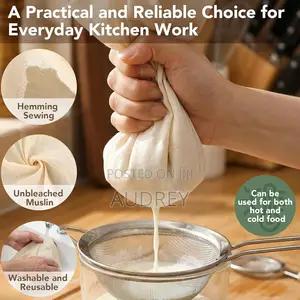5 Square Reusable Muslin. Unbleached Cotton Cheesecloth for Straining