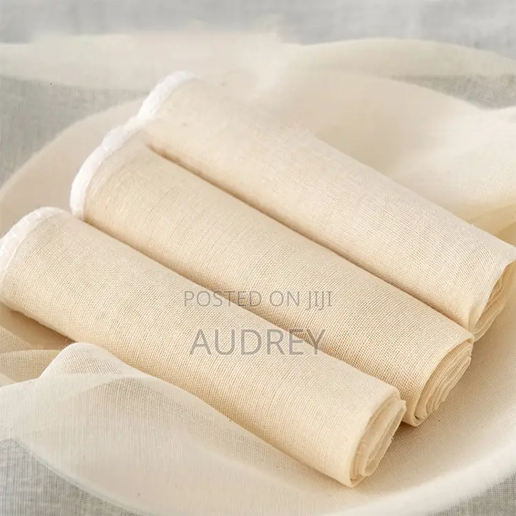 5 Square Reusable Muslin. Unbleached Cotton Cheesecloth for Straining