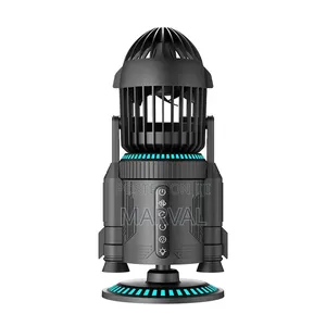 Rocket-Style Desktop Fan With Dual Mist Spray Amp; RGB Lights