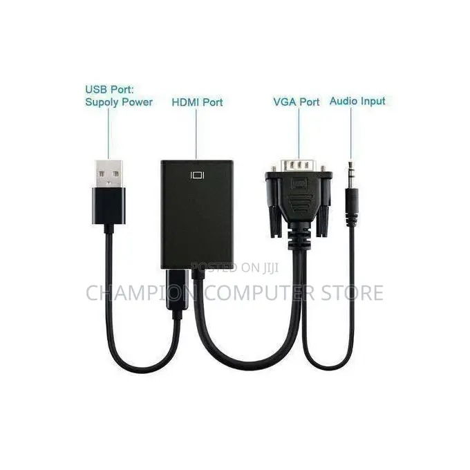 VGA to HDMI Converter Adapter Cable With Audio Output