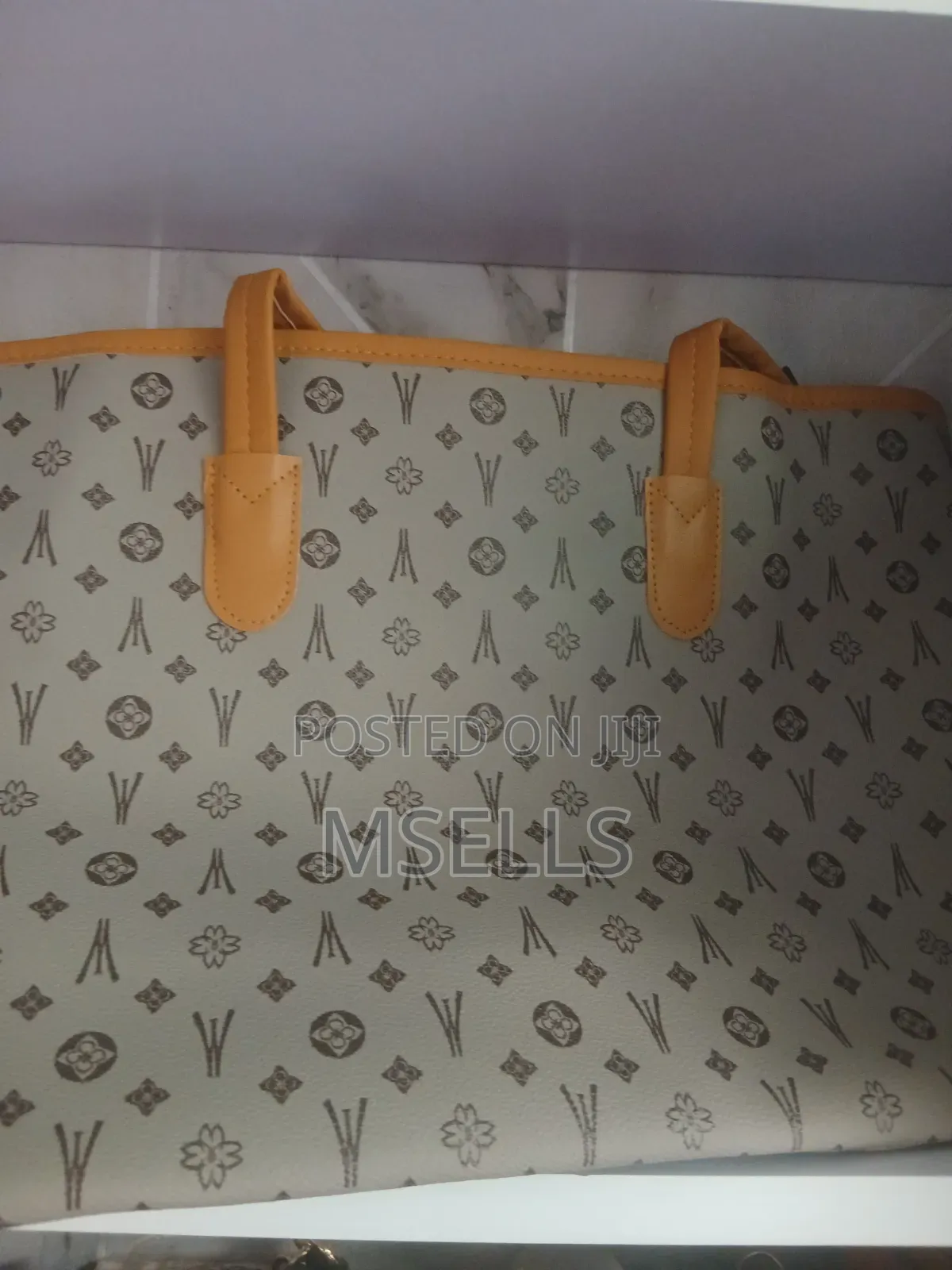 Geometric Tote Bag (Beige)