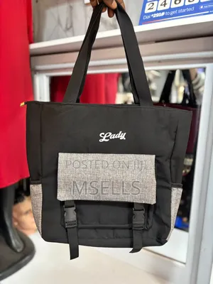 Canvas Fabric Tote Bag (Black)