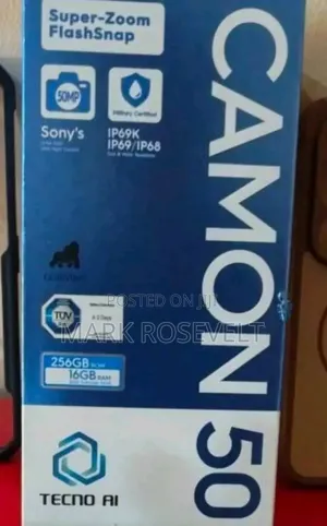 New Tecno Camon 50 256 GB Black