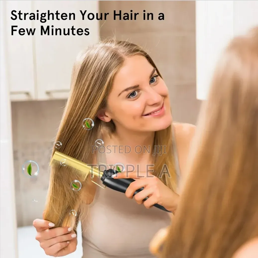 Gold Black Newest Gold Hair Comb Fast Hair Straightener