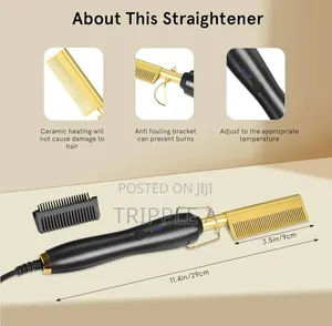 Gold Black Newest Gold Hair Comb Fast Hair Straightener