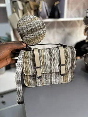 Woven Grey Hand Bag