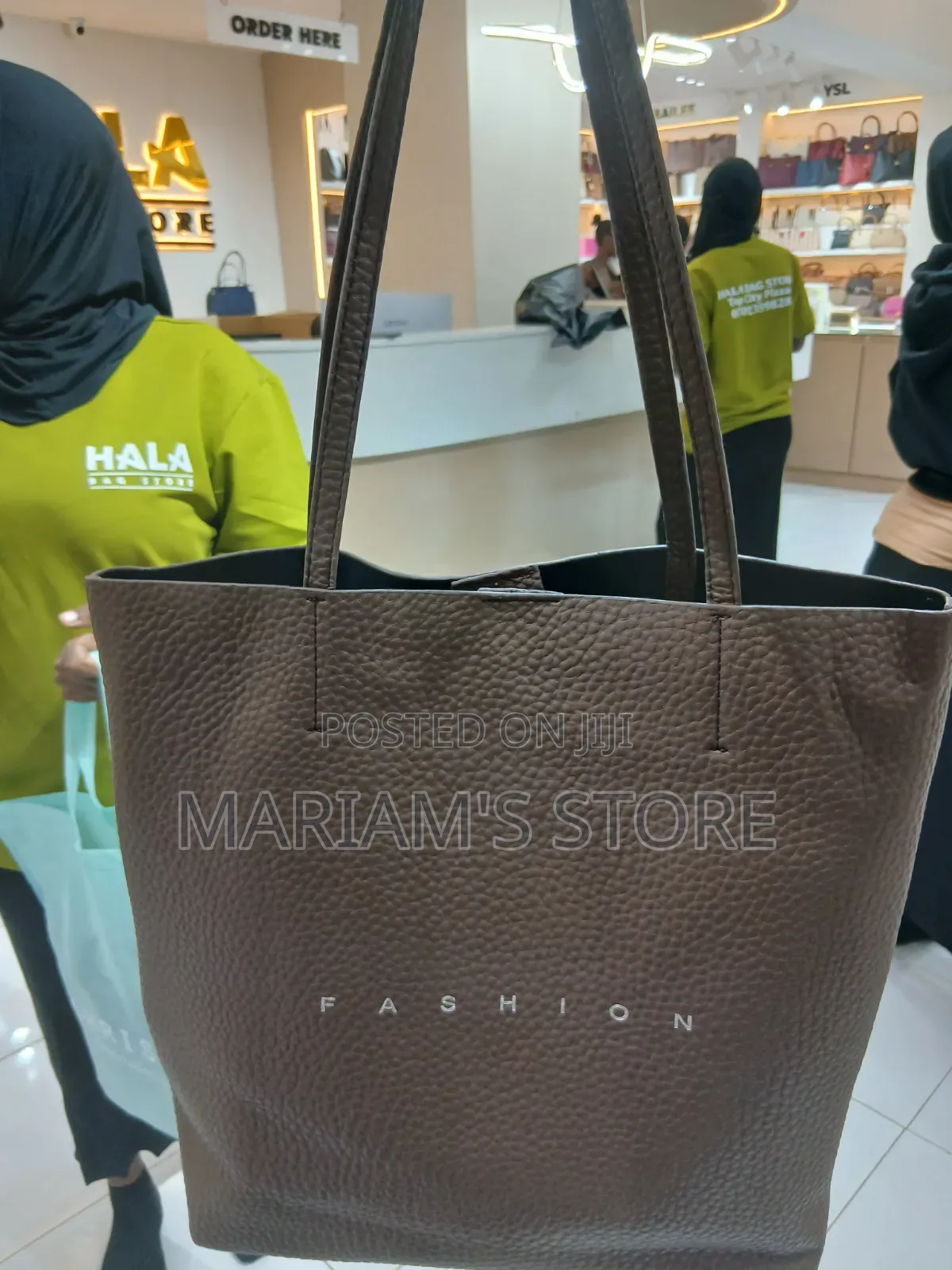 Pebbled Leather Tote Bag Features Slim Shoulder Straps