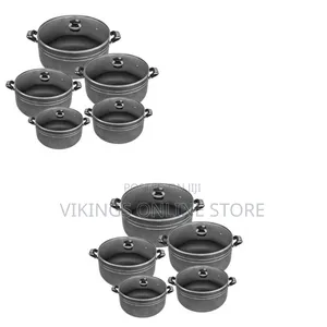 TORNADO 10 Piece Tornado Non-Stick Saucepan Cookware Pots, Black