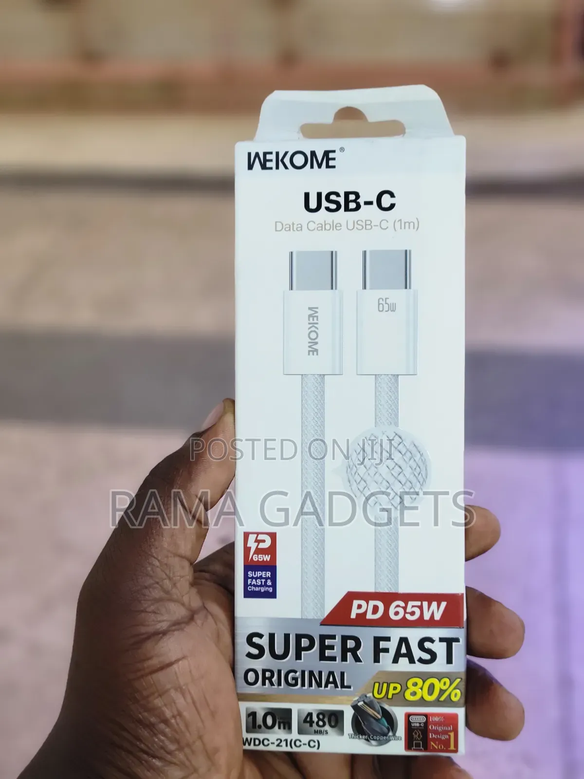 WDC-21(C-C) Is a 1-Meter, 65W Power Delivery (PD) Fast-Charging