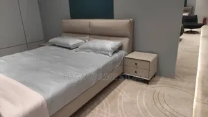 King Size Bed Fabric With Two Side Drawers