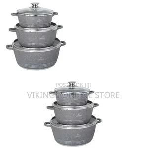 Life Smile 3 Piece Non-Stick Saucepan Cookware Pots, Grey