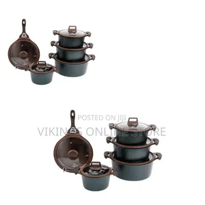 Life Smile 5 Piece Lifesmile Non-Stick Saucepan Cookware Pots, Black