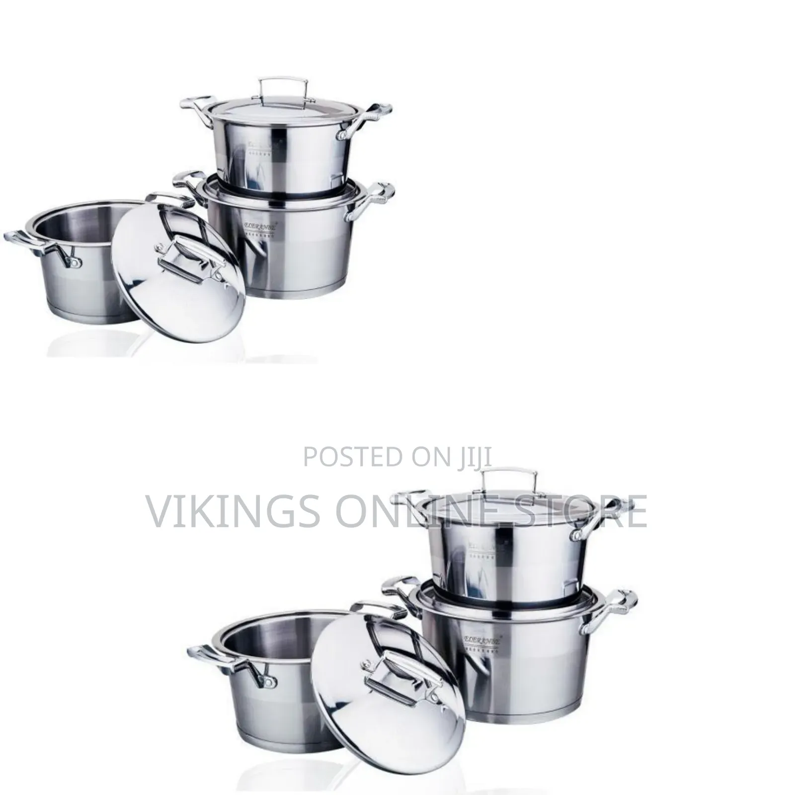 3 Piece Heavy Stainless Steel Saucepans/Cookware - Silver