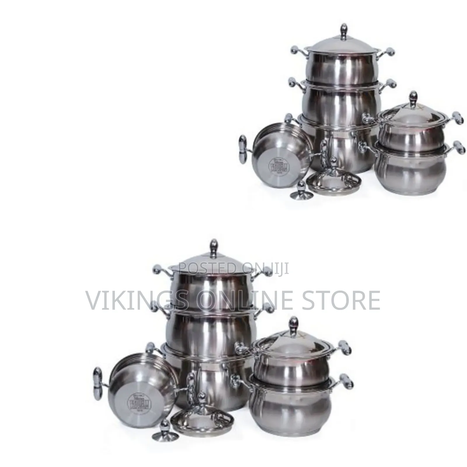 Regail 12 Piece Heavy Stainless Steel Saucepans Cookware Pots - Silver