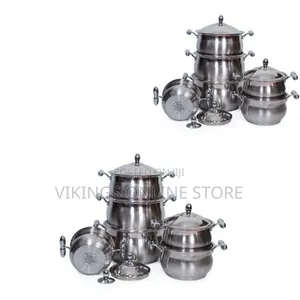 Regail 12 Piece Heavy Stainless Steel Saucepans Cookware Pots - Silver