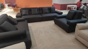 Leather Black Living Room Sofa