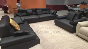 Leather Black Living Room Sofa