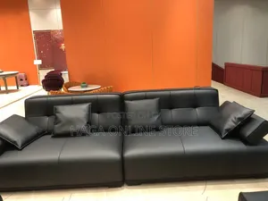 Leather Black Living Room Sofa