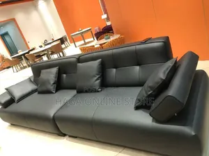 Leather Black Living Room Sofa