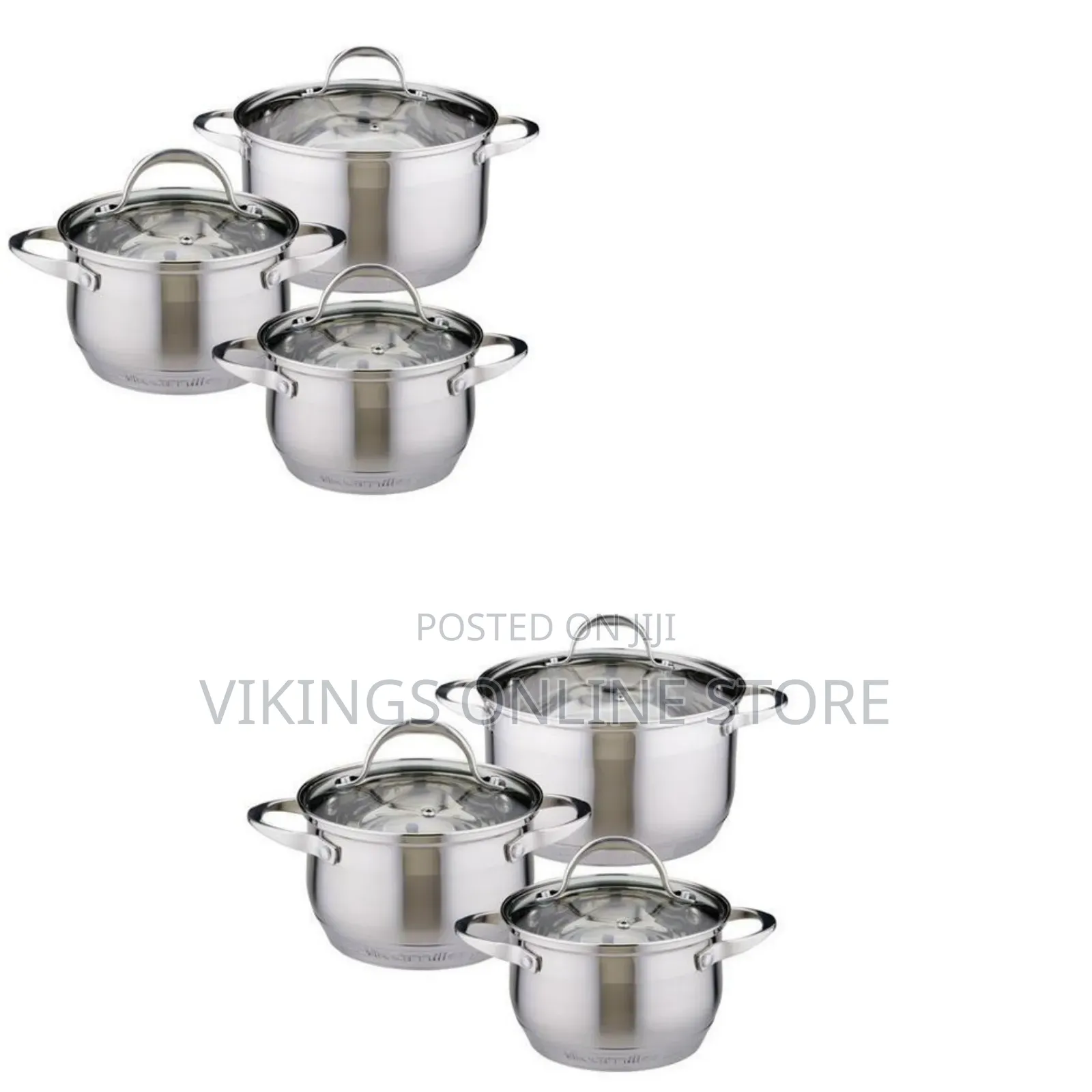 Kamill 3 Piece Stainless Steel Saucepans/Cookware - Silver