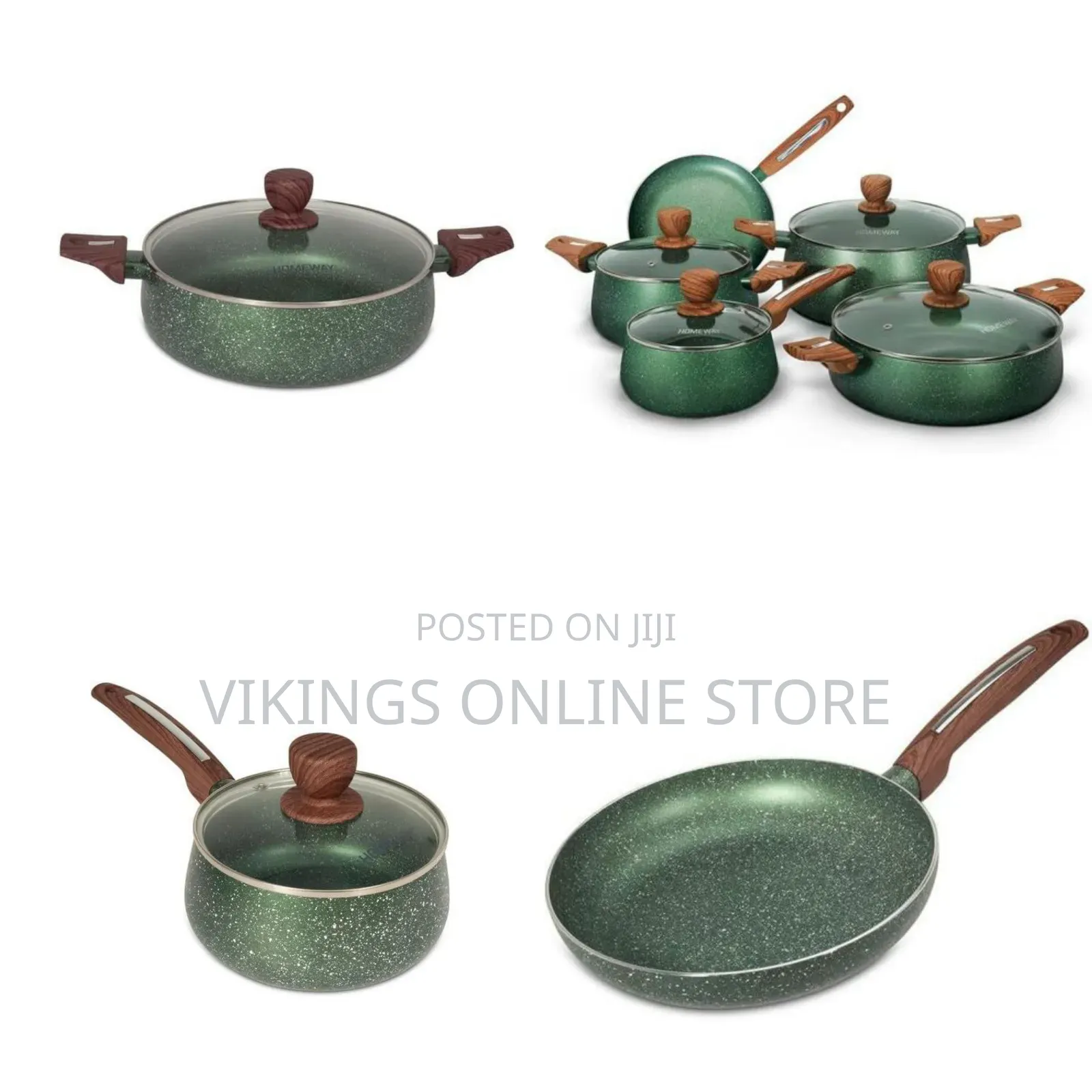 9 Pieces Marble Granite Kitchen Cookware Set Nonstick Pots and Pans