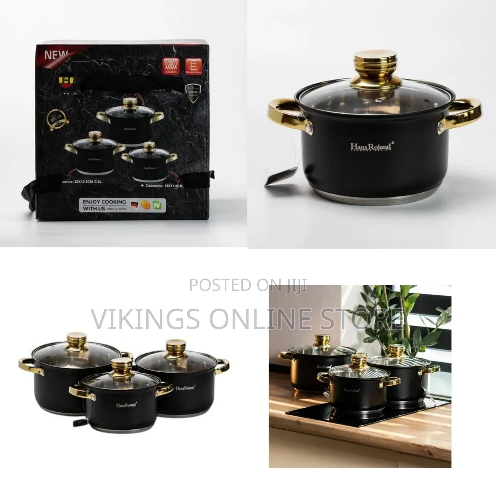 6 PC Non-Stick Saucepans Cookware Dishes Pots Cooking Pans PFOS, PFOA
